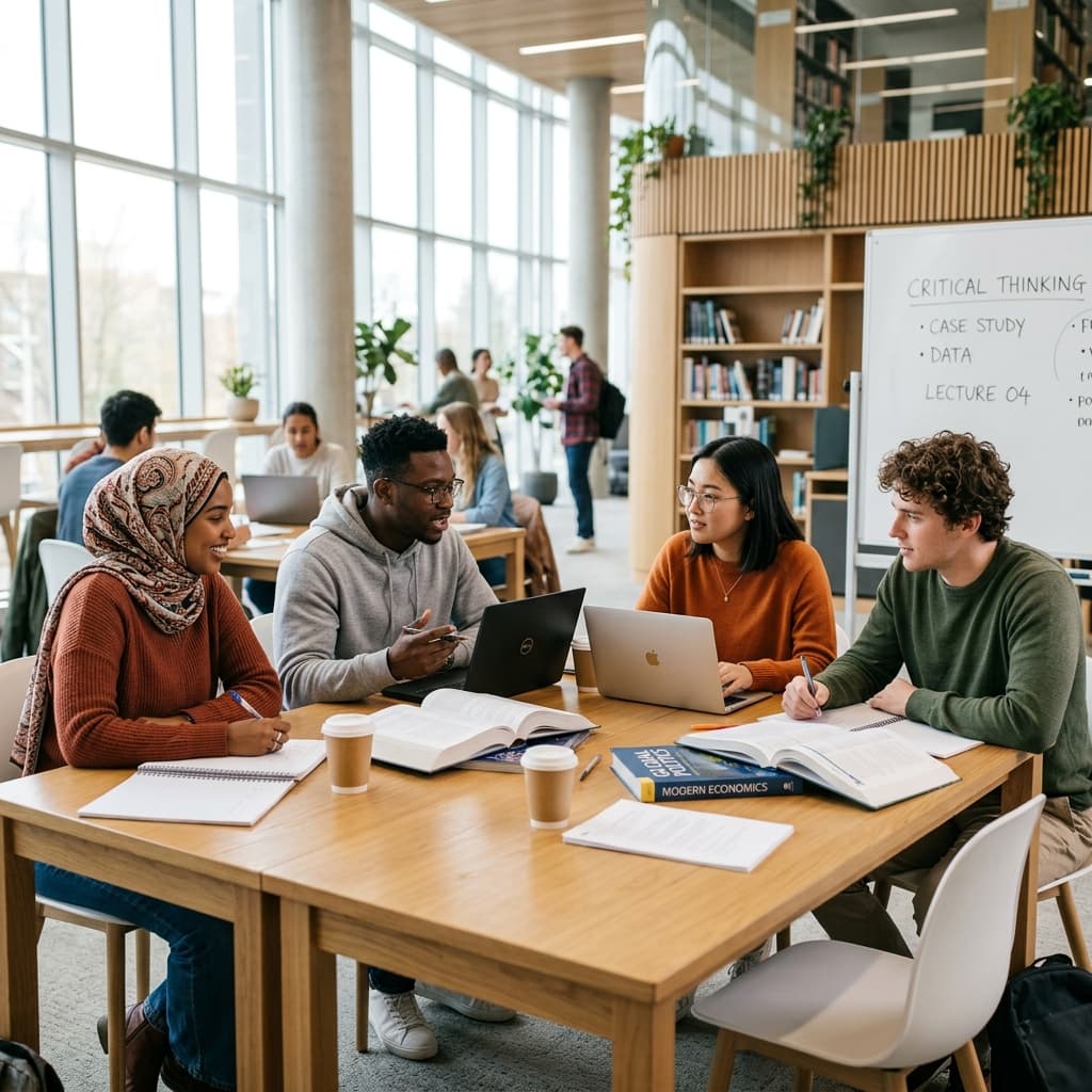 Students in a modern smart classroom